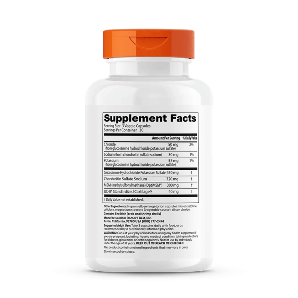 Doctor's Best Glucosamine Chondroitin MSM + UC-II - 90 vcaps- Lillys Pharmacy and Health Store
