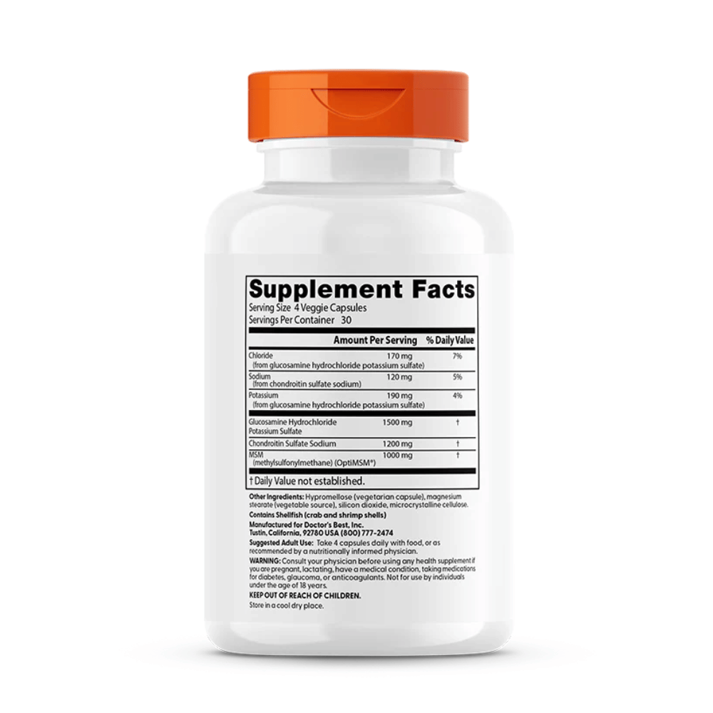 Doctor's Best Glucosamine Chondroitin MSM with OptiMSM - 120 caps- Lillys Pharmacy and Health Store