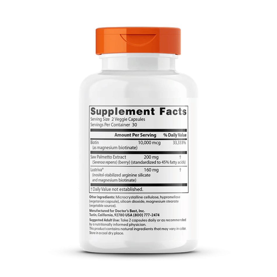 Doctor's Best High Absorption Hair & Skin Complex - 60 vaps- Lillys Pharmacy and Health Store