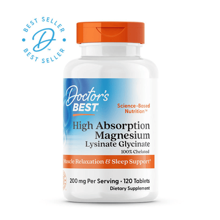 Doctor's Best High Absorption Magnesium, 200mg - 120 tablets- Lillys Pharmacy and Health Store
