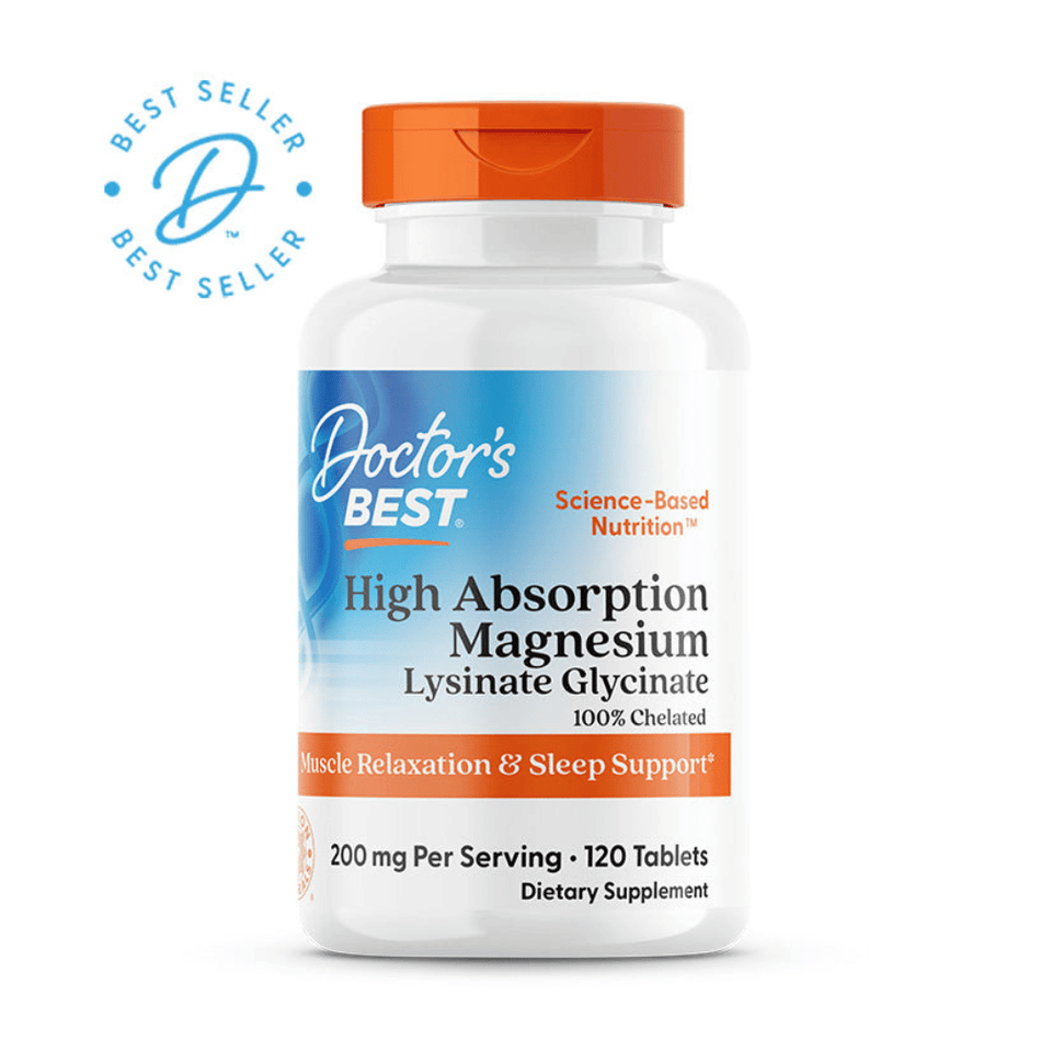 Doctor's Best High Absorption Magnesium, 200mg - 120 tablets- Lillys Pharmacy and Health Store