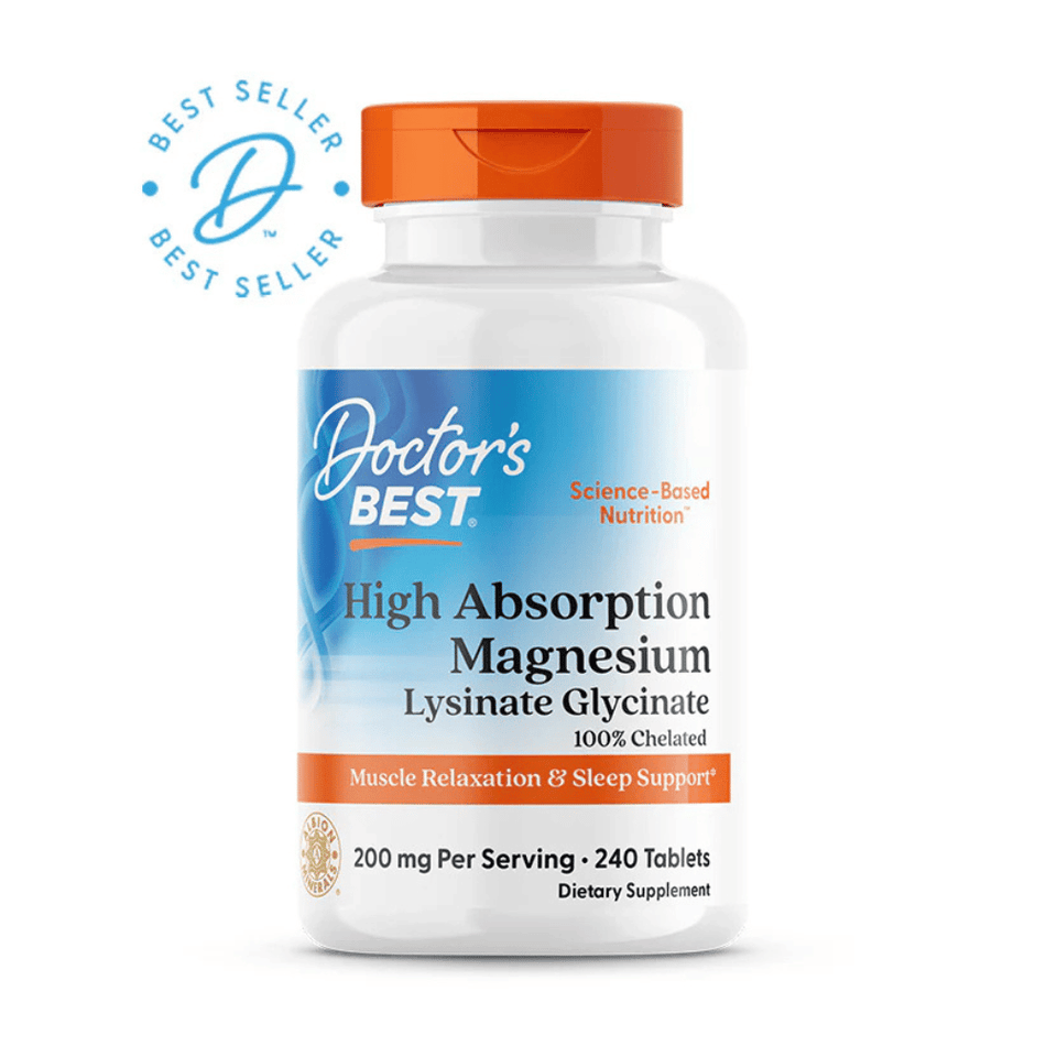 Doctor's Best High Absorption Magnesium, 200mg - 240 tablets- Lillys Pharmacy and Health Store