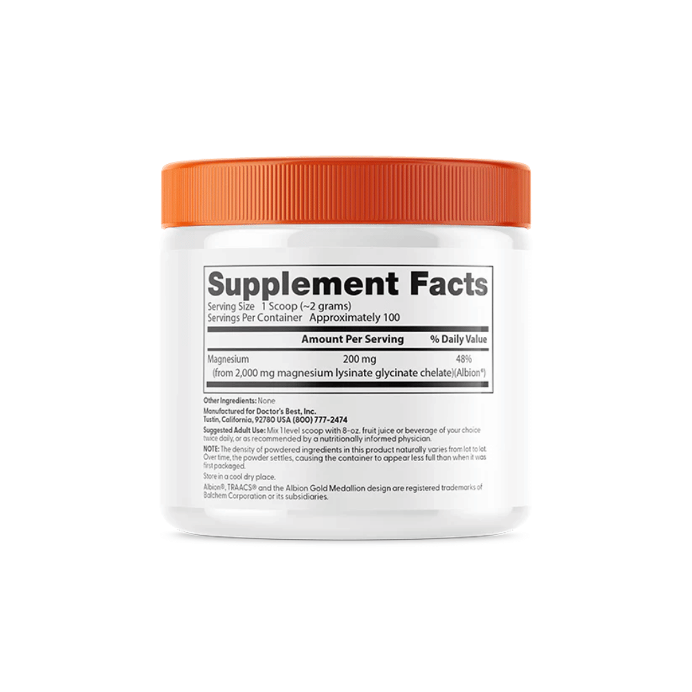 Doctor's Best High Absorption Magnesium, Powder - 200g- Lillys Pharmacy and Health Store