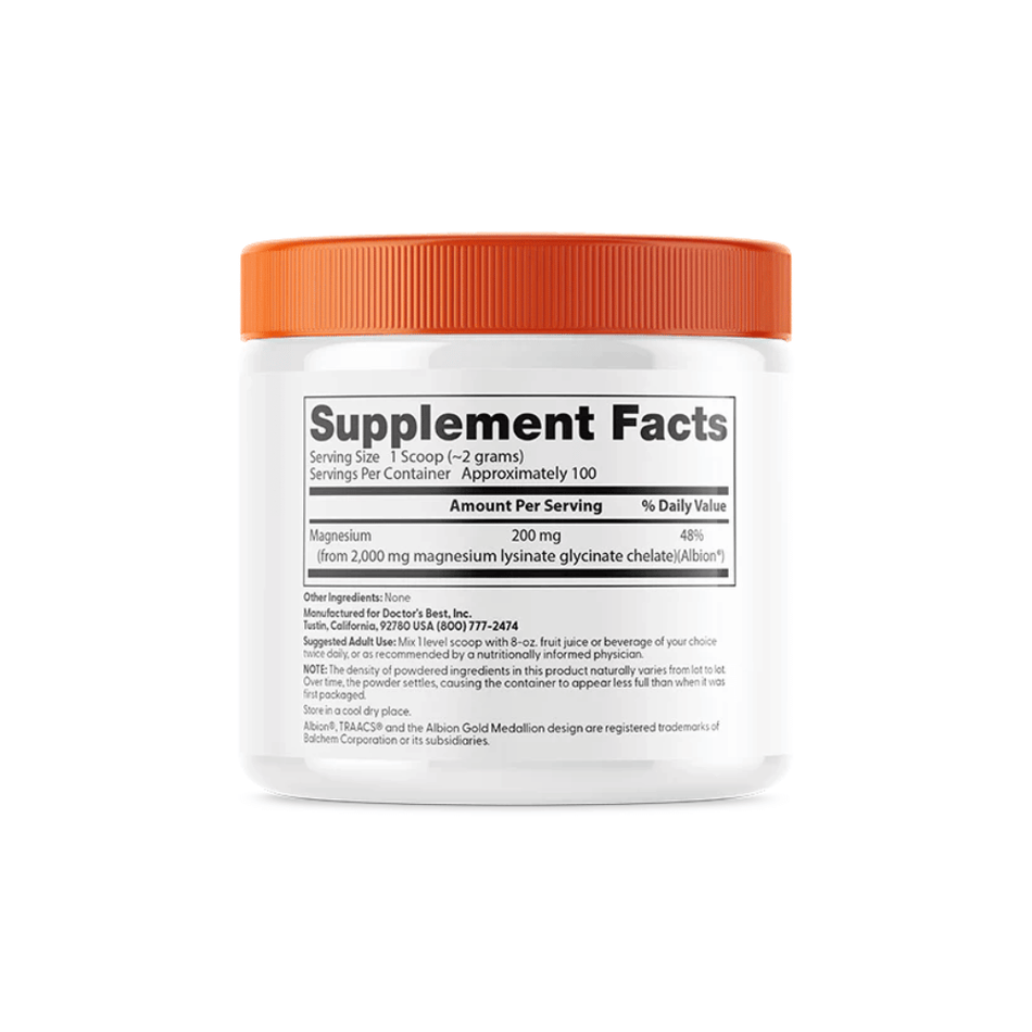 Doctor's Best High Absorption Magnesium, Powder - 200g- Lillys Pharmacy and Health Store
