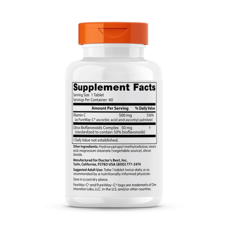 Doctor's Best High Absorption Vitamin C with PureWay-C, 500mg - 60 tablets- Lillys Pharmacy and Health Store