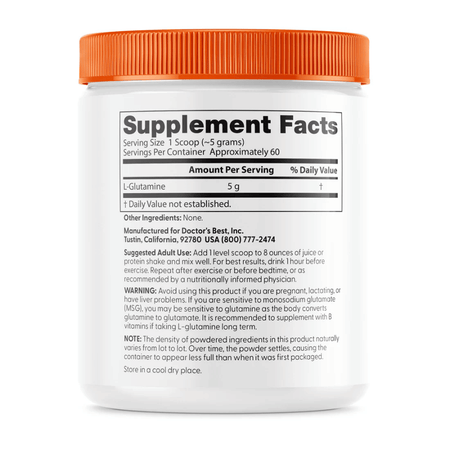 Doctor's Best L-Glutamine Powder - 300g- Lillys Pharmacy and Health Store