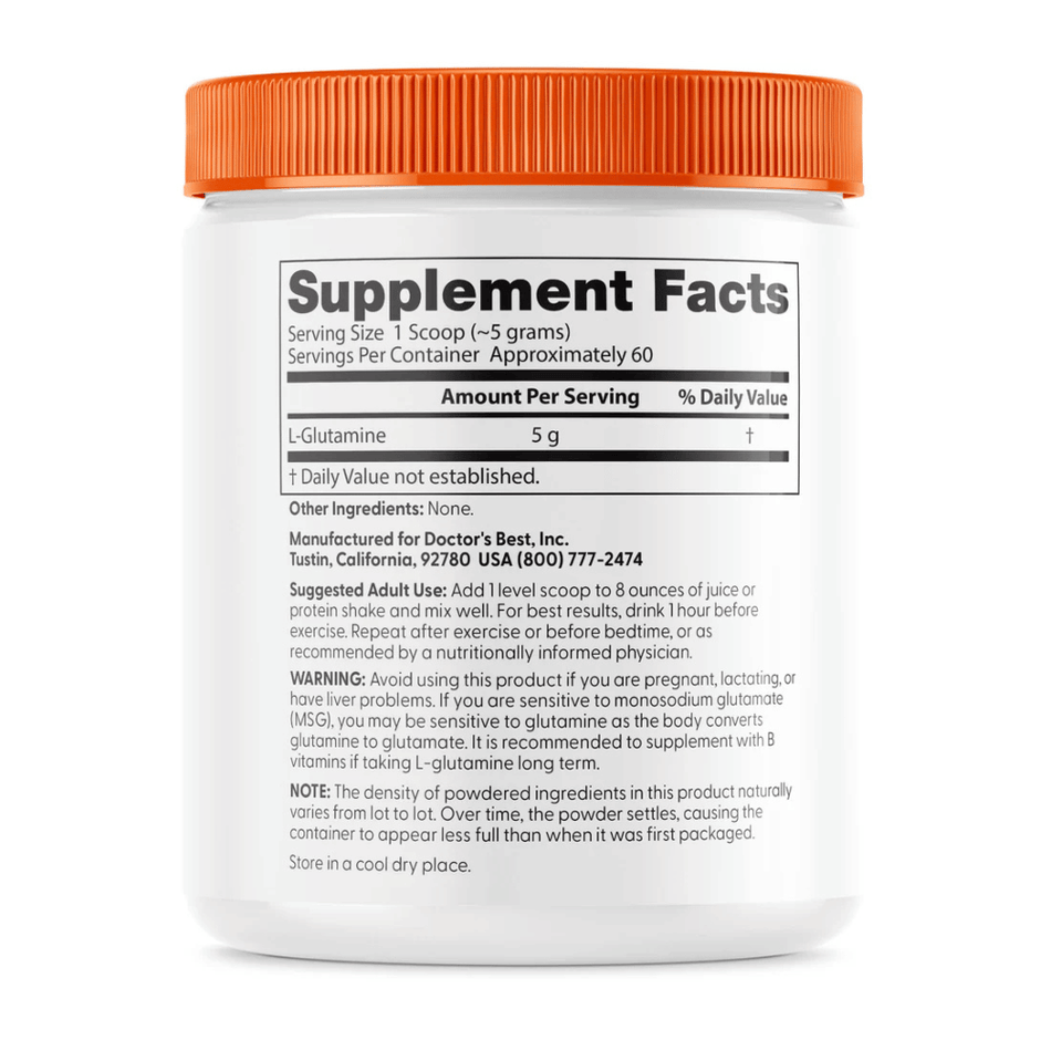 Doctor's Best L-Glutamine Powder - 300g- Lillys Pharmacy and Health Store