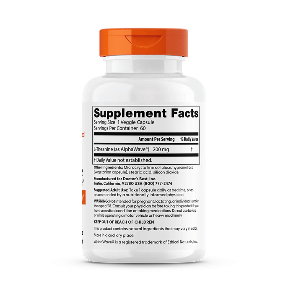 Doctor's Best L-Theanine AlphaWave - 60 vcaps- Lillys Pharmacy and Health Store