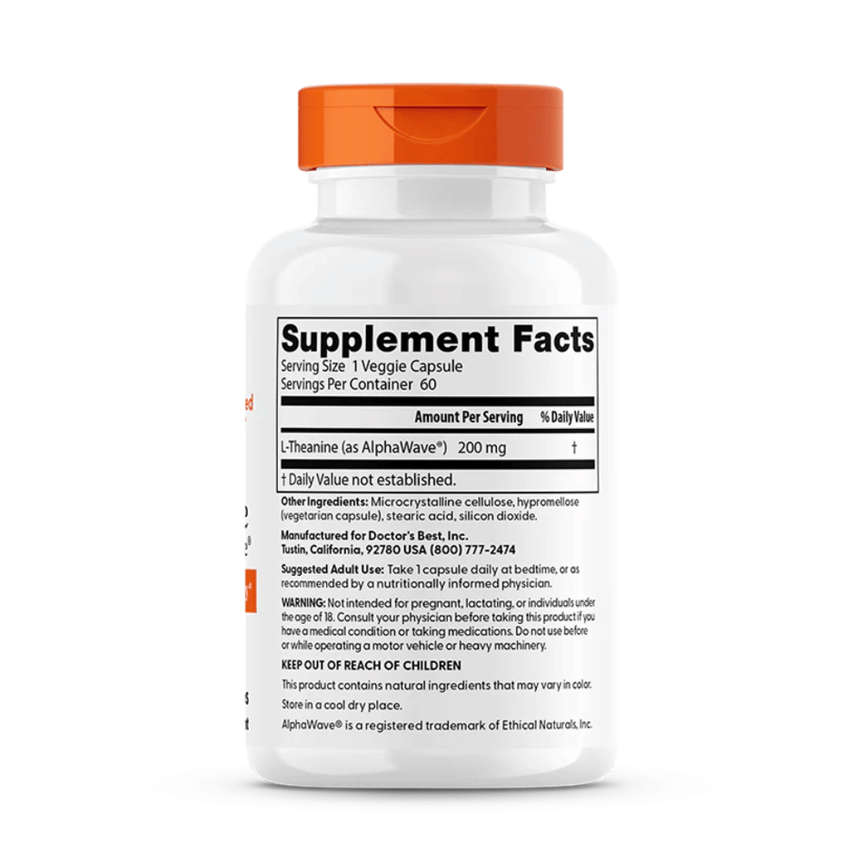 Doctor's Best L-Theanine AlphaWave - 60 vcaps- Lillys Pharmacy and Health Store