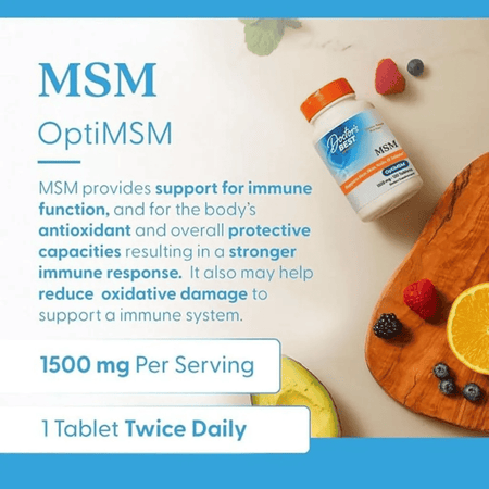 Doctor's Best MSM with OptiMSM Vegan, 1500mg - 120 tablets- Lillys Pharmacy and Health Store