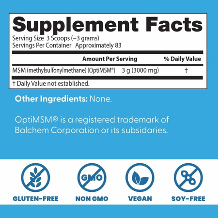 Doctor's Best MSM with OptiMSM Vegan, Powder - 250g- Lillys Pharmacy and Health Store