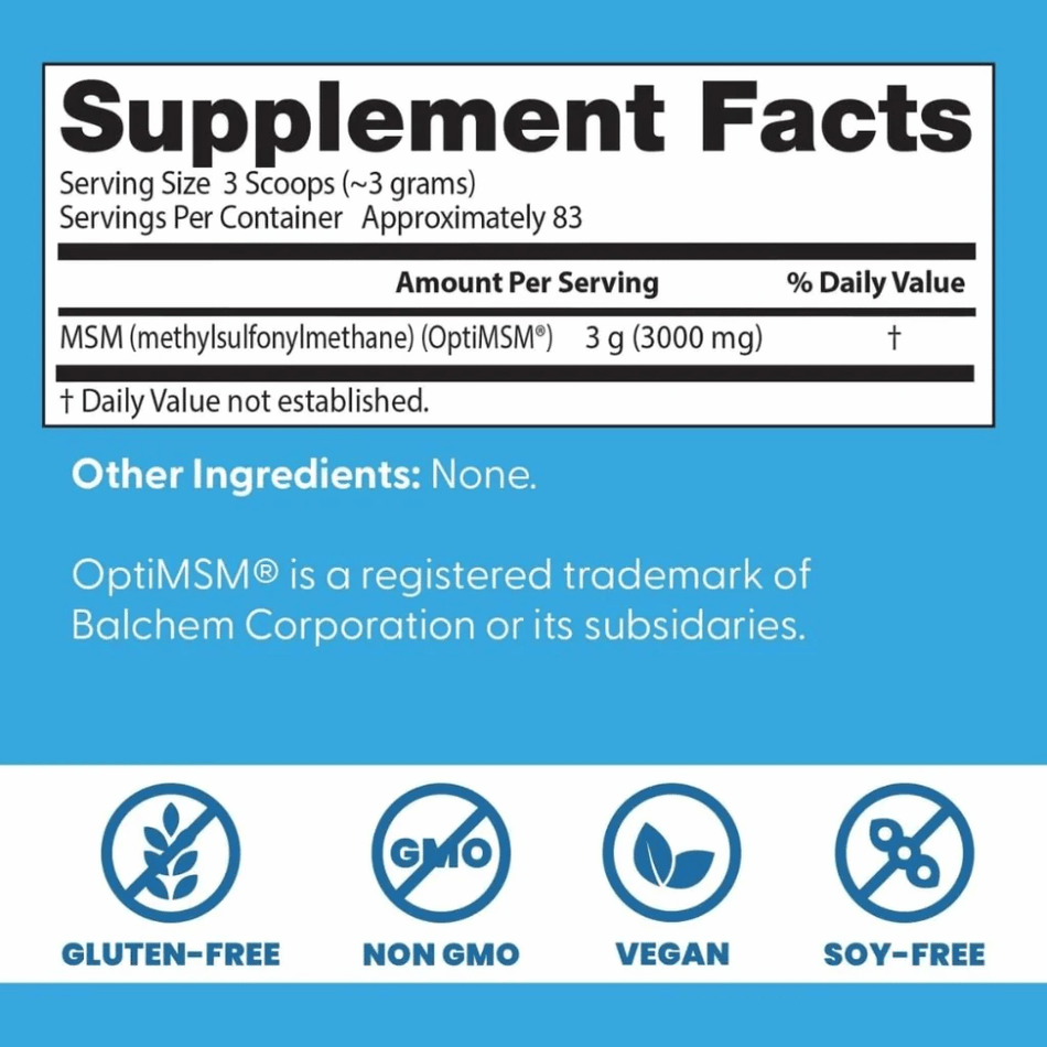 Doctor's Best MSM with OptiMSM Vegan, Powder - 250g- Lillys Pharmacy and Health Store