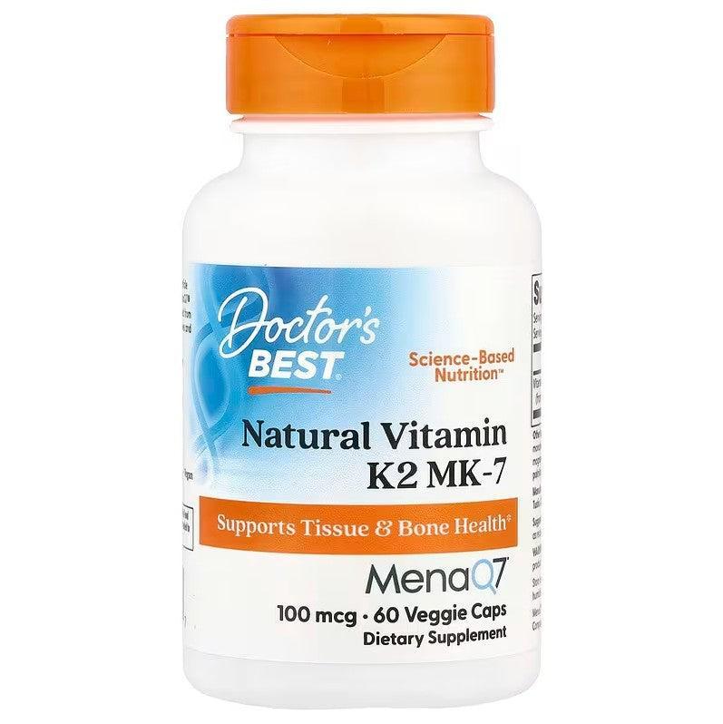 Doctor's Best Natural Vitamin K2 MK7 with MenaQ7, 100mcg - 60 vcaps