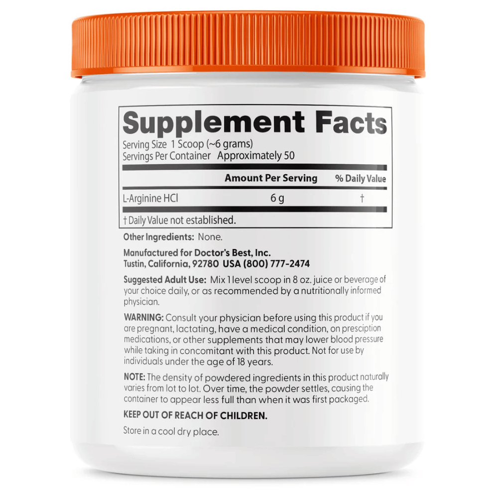 Doctor's Best Pure L-Arginine Powder - 300g- Lillys Pharmacy and Health Store