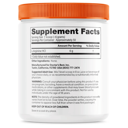 Doctor's Best Pure L-Arginine Powder - 300g- Lillys Pharmacy and Health Store