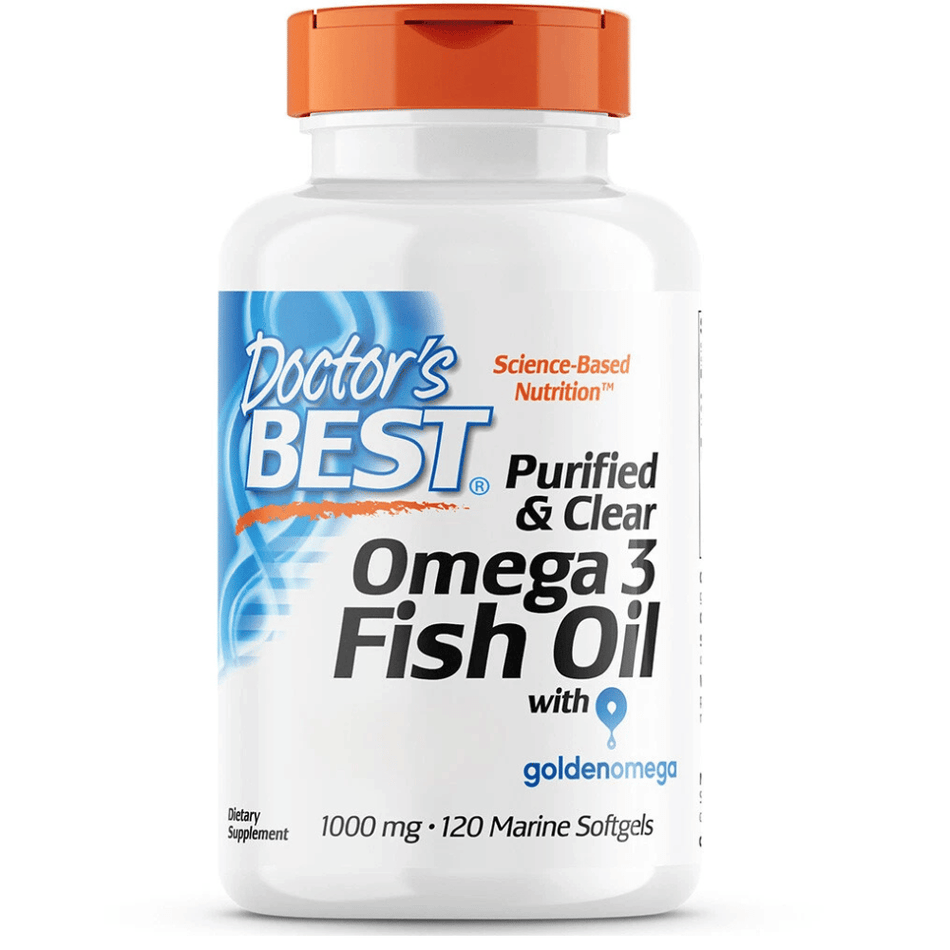 Doctor's Best Purified & Clear Omega 3 Fish Oil, 1000mg - 120 marine softgels- Lillys Pharmacy and Health Store