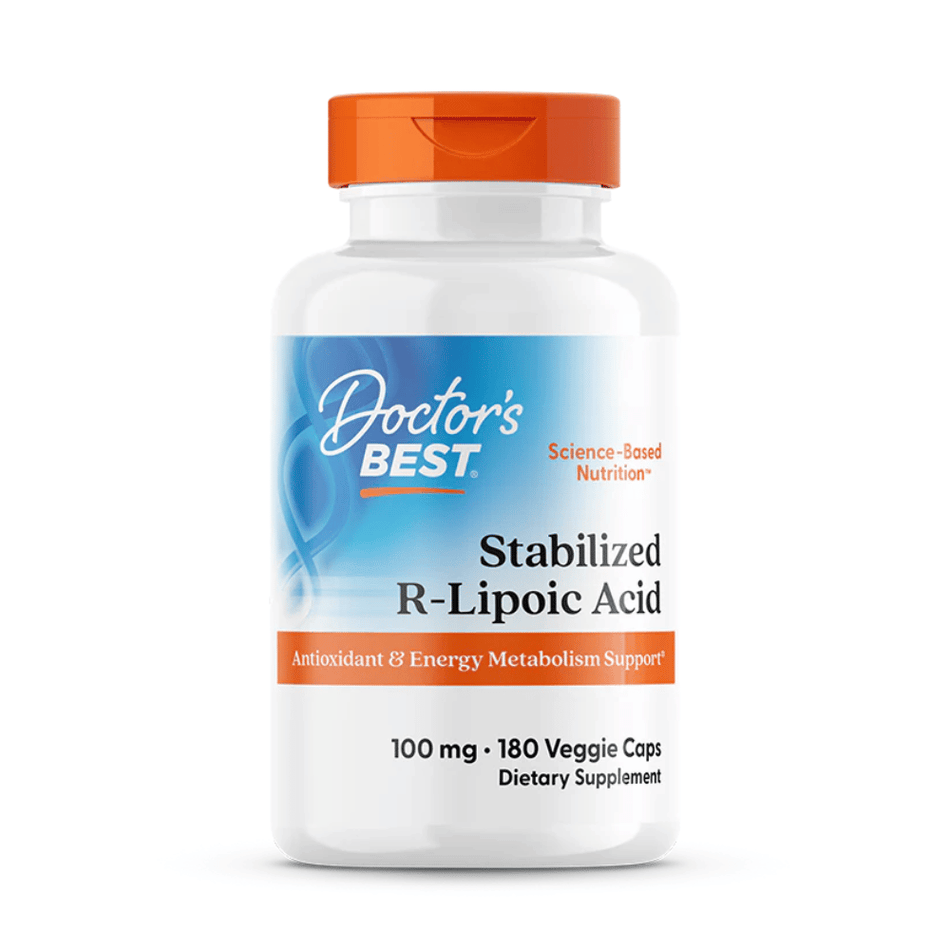 Doctor's Best Stabilized R-Lipoic Acid with Na-RALA, 100mg - 180 vcaps- Lillys Pharmacy and Health Store