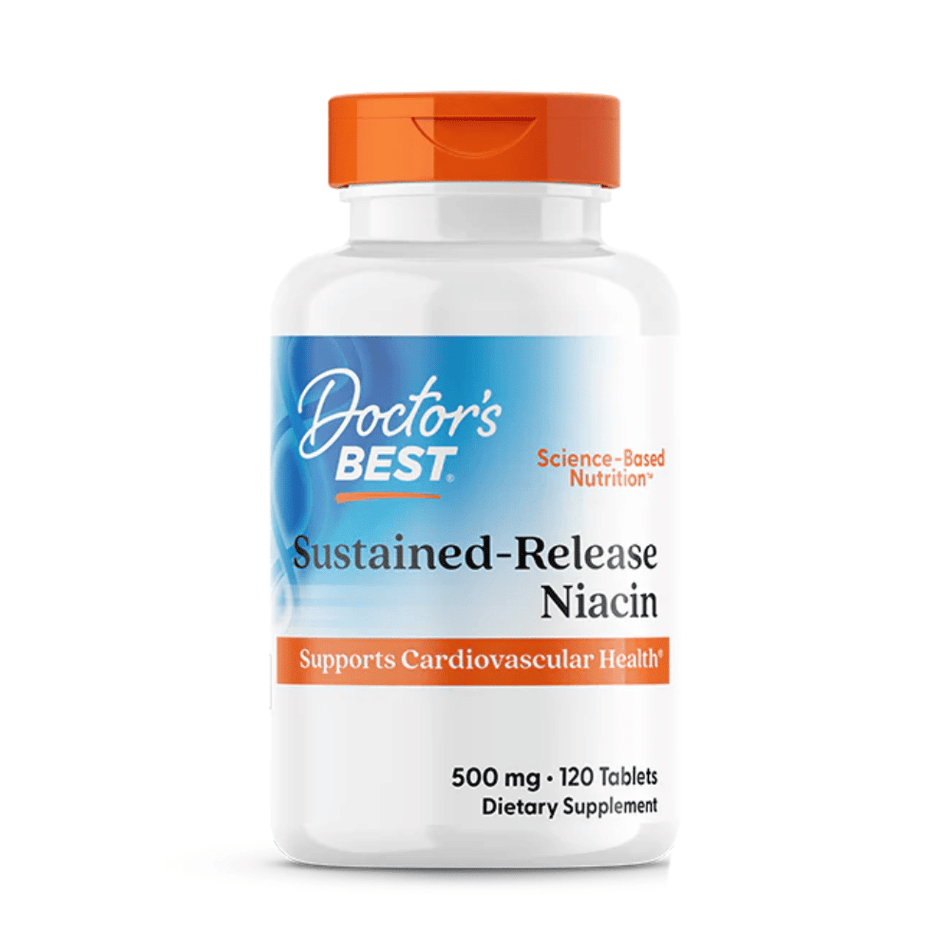 Doctor's Best Sustained - Release Niacin, 500mg - 120 tablets- Lillys Pharmacy and Health Store