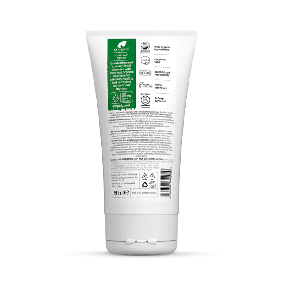 Dr Organic Aloe Vera Cream Face Wash 150ml- Lillys Pharmacy and Health Store