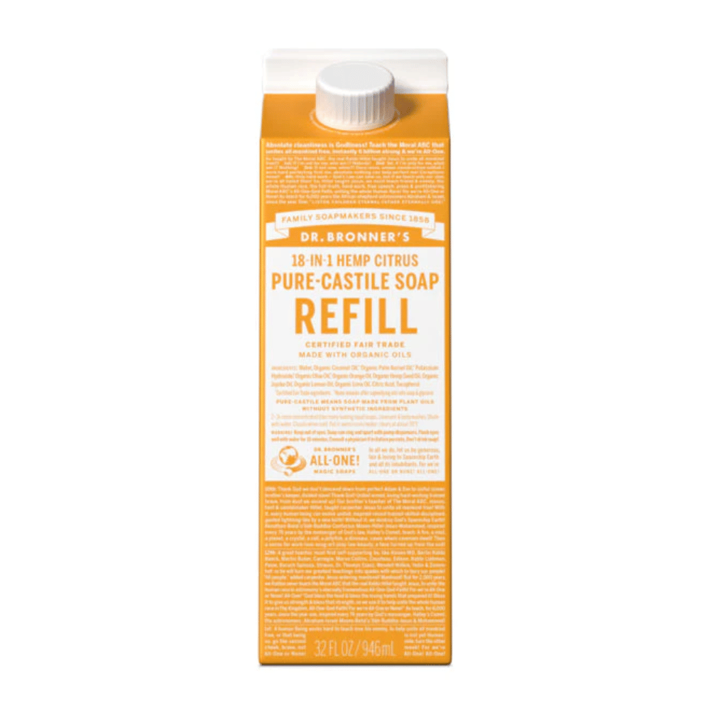 Dr. Bronner's Pure Castile Liquid Soap Refill 946ml - Tetra Carton- Lillys Pharmacy and Health Store