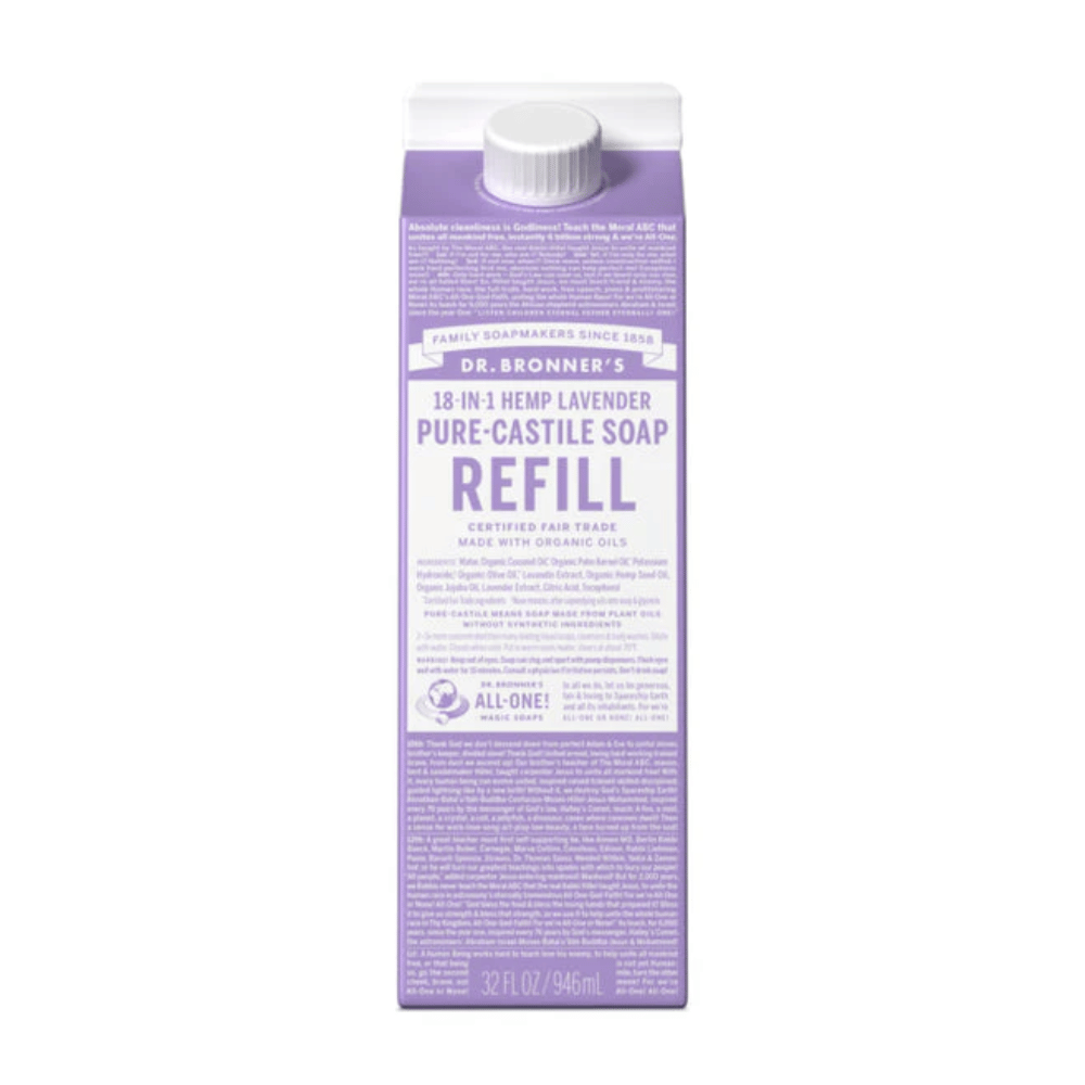 Dr. Bronner's Pure Castile Liquid Soap Refill 946ml - Tetra Carton- Lillys Pharmacy and Health Store