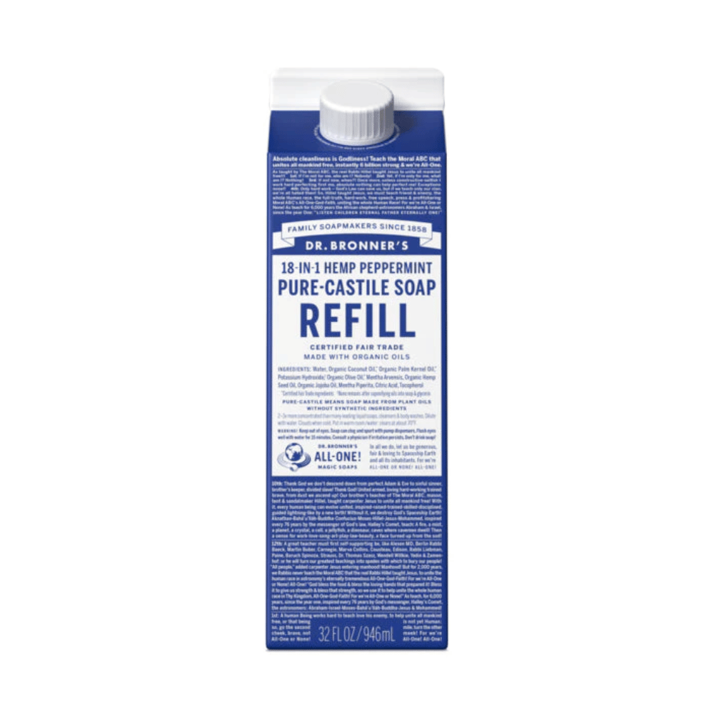 Dr. Bronner's Pure Castile Liquid Soap Refill 946ml - Tetra Carton- Lillys Pharmacy and Health Store