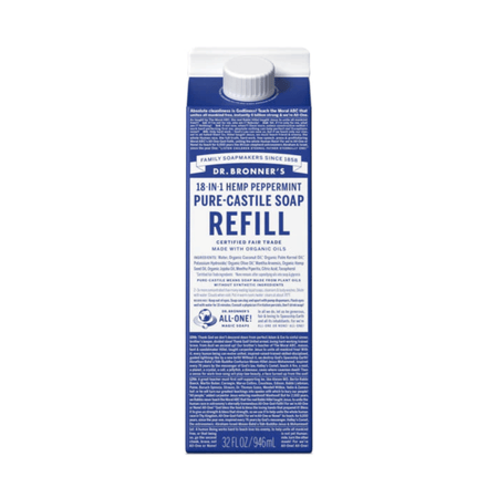 Dr. Bronner's Pure Castile Liquid Soap Refill 946ml - Tetra Carton- Lillys Pharmacy and Health Store