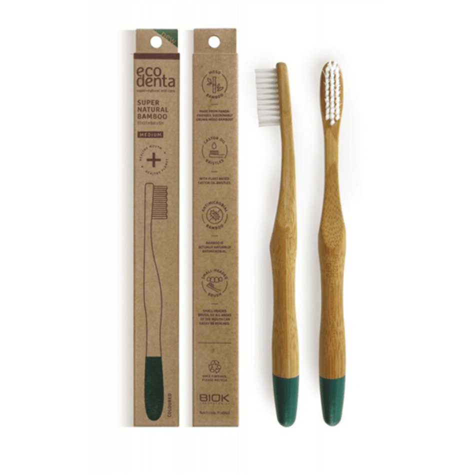 Ecodenta Super Natural Bamboo Toothbrush Medium- Lillys Pharmacy and Health Store