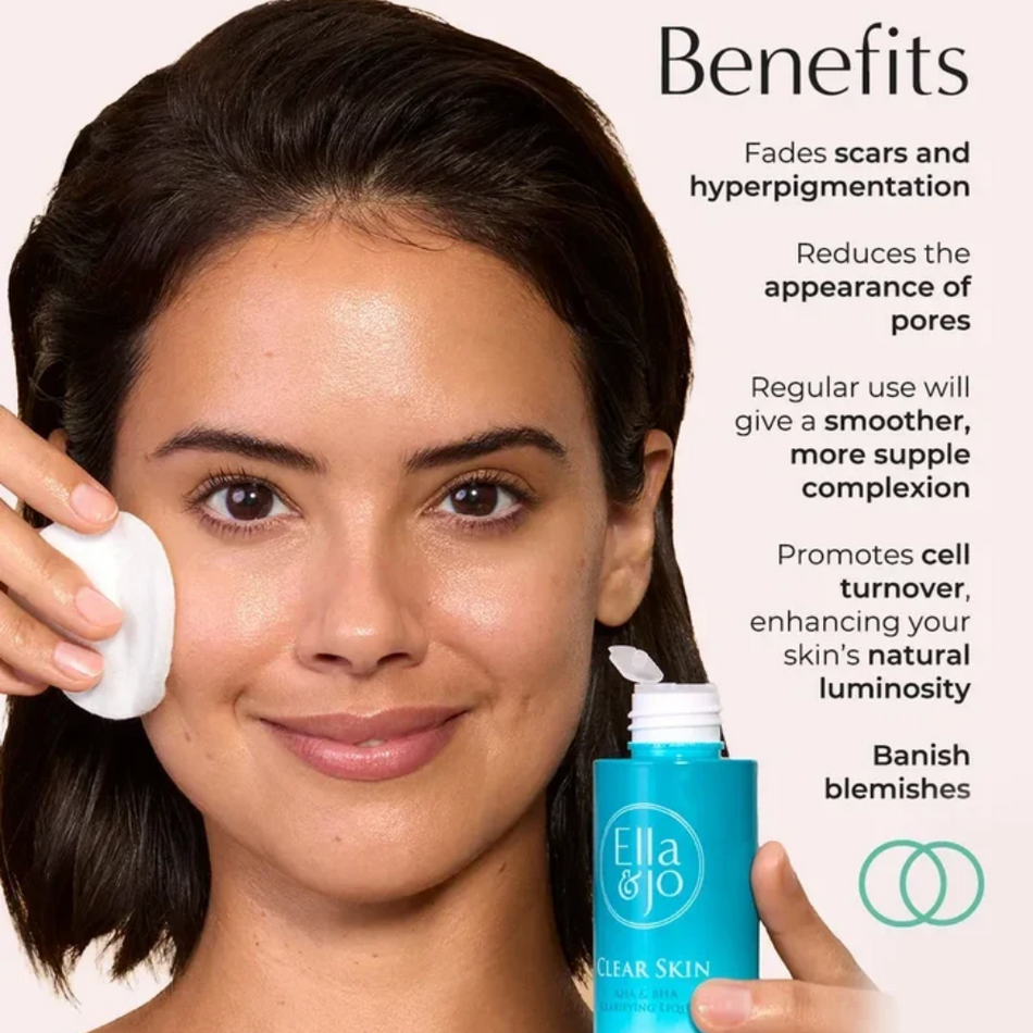 Ella & Jo Clear Skin - AHA & BHA Clarifying Liquid- Lillys Pharmacy and Health Store