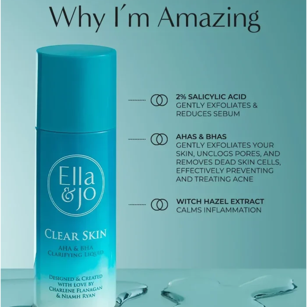 Ella & Jo Clear Skin - AHA & BHA Clarifying Liquid- Lillys Pharmacy and Health Store