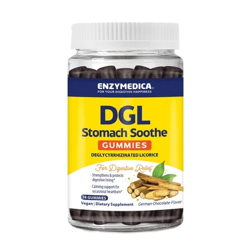 Enzymedica DGL Stomach Soothe Gummies, German Chocolate - 74 Gummies - Lilly's Pharmacy