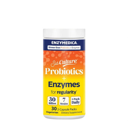 Enzymedica SubCulture Dinner Duo Probiotics + Enzyme for Regularity Packs - 30 x 2 Vcaps - Lilly's Pharmacy