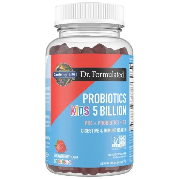 Garden of Life Dr. Formulated Probiotics Kids 5 Billion Gummies, Strawberry - 60 Gummies - Lilly's Pharmacy