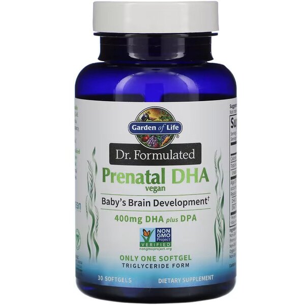 Garden of Life Dr. Formulated Vegan Prenatal DHA - 30 softgels - Lilly's Pharmacy