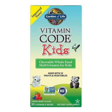 Garden of Life Vitamin Code Kids (Chewable Whole Food Multivitamin For Kids), Cherry Berry - 30 chewable bears - Lilly’s Pharmacy & Health Store