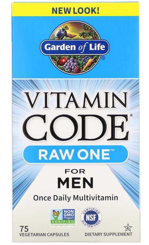 Garden of Life Vitamin Code RAW ONE for Men - 75 Vcaps - Lilly's Pharmacy