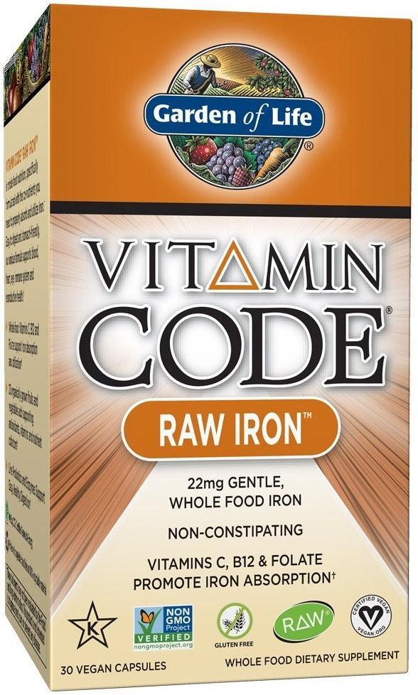 Garden of Life Vitamin Code Raw Iron - 30 vegan caps - Lilly’s Pharmacy & Health Store