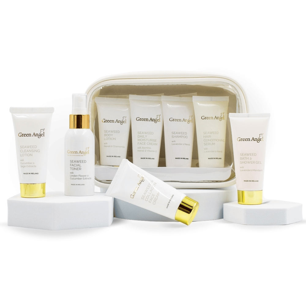 Green Angel Discovery Gift Set 30ml Cleanser, 50ml Toner, 30ml Daily Moisture, 30ml Collagen Face Cream, 30ml Shower Gel, 30ml Shampoo, 30ml Conditioner, 30ml Body Lotion- Lillys Pharmacy and Health Store