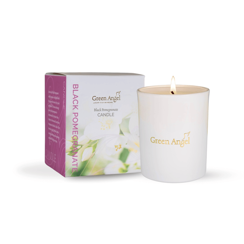 Green Angel Precious Oils Black Pomegranate Soy Wax Candle 170g- Lillys Pharmacy and Health Store