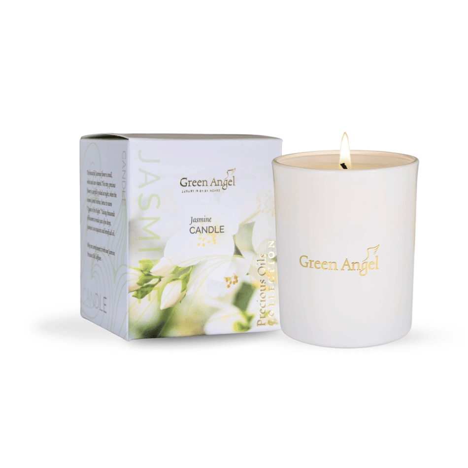 Green Angel Precious Oils Jasmine Soy Wax Candle 170g- Lillys Pharmacy and Health Store