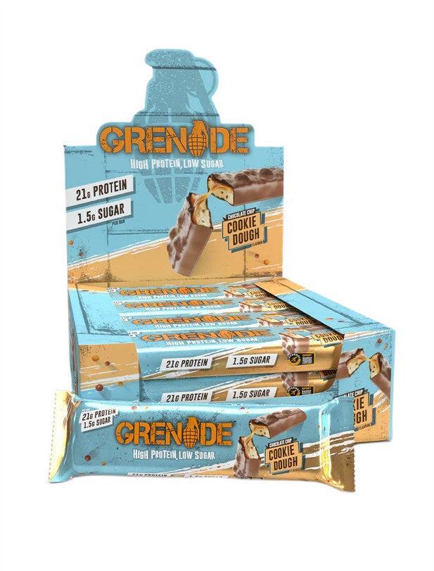Grenade Protein Bars, Chocolate Chip Cookie Dough (EAN 5060811382486) 12 x 60g- Lillys Pharmacy and Health Store