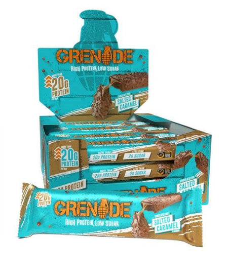 Grenade Protein Bars, Chocolate Chip Salted Caramel (EAN 5060221206761) 12 x 60g- Lillys Pharmacy and Health Store