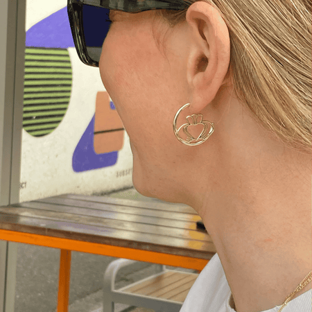 Have My Heart Claddagh Hoop Earrings Gold- Lillys Pharmacy and Health Store