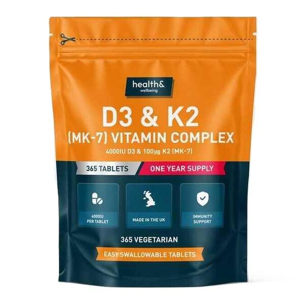Health&Wellbeing D3 & K2 (MK - 7) Vitamin Complex - 365 tabs - Lilly’s Pharmacy & Health Store