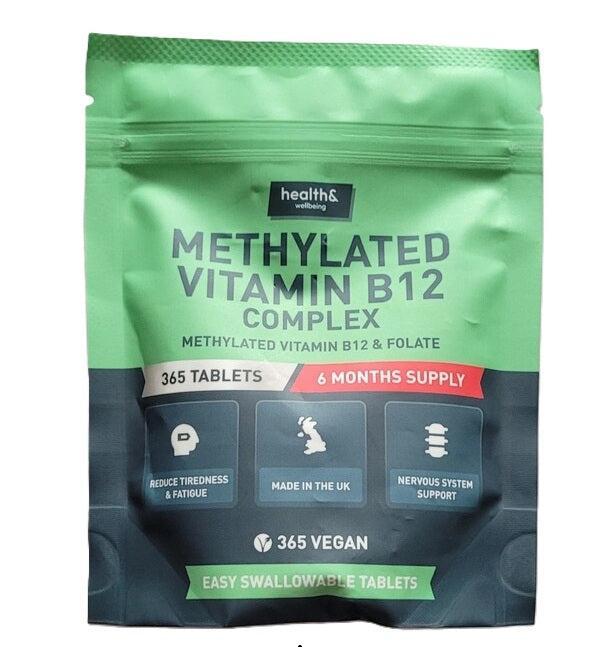 Health&Wellbeing Methylated Vitamin B12 Complex - 365 tabs - Lilly’s Pharmacy & Health Store