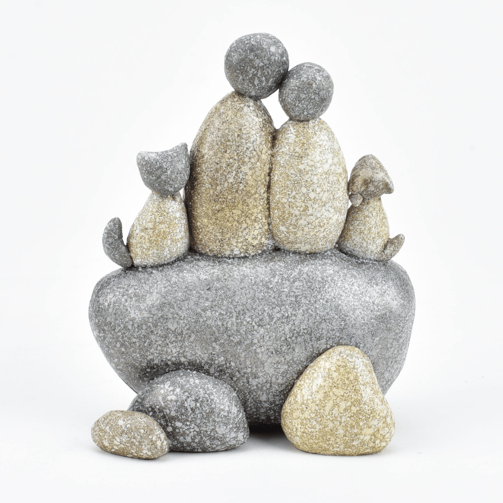 Hestia Pebble Couple with Pets Figurine- Lillys Pharmacy and Health Store