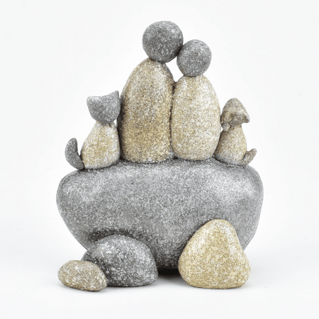 Hestia Pebble Couple with Pets Figurine- Lillys Pharmacy and Health Store