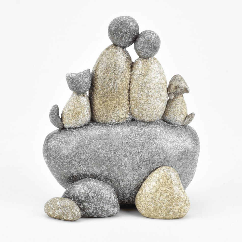 Hestia Pebble Couple with Pets Figurine- Lillys Pharmacy and Health Store