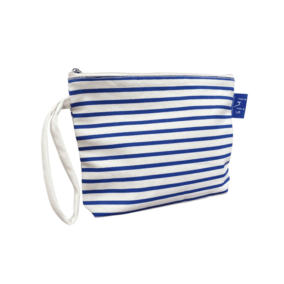 Inis Blue Striped Cosmetic Bag- Lillys Pharmacy and Health Store