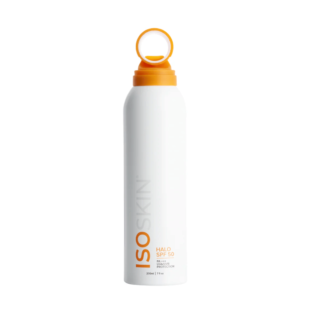 Isoclean Isoskin Halo Spf50 UVA/UVB Protection Non-Stick Instant Drying Water Resistant Spray 200ml- Lillys Pharmacy and Health Store
